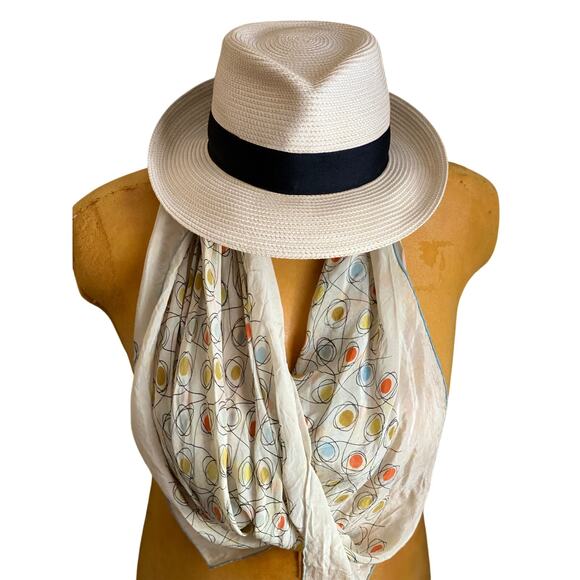 Erica Javits Fedora Straw Hat with Black Band UPF 50+ One Size - Picture 2 of 14